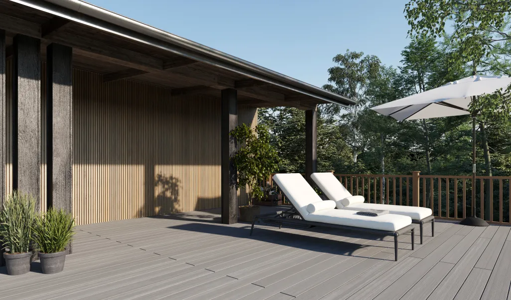 Step 5: Install the T-clips
Slide a hidden T-clip into the decking board’s side groove.
Partly screw the T-clip screw into the joist to secure one end of the board.
Follow the same steps to install the remaining T-clips.
Install one T-clip per joist.